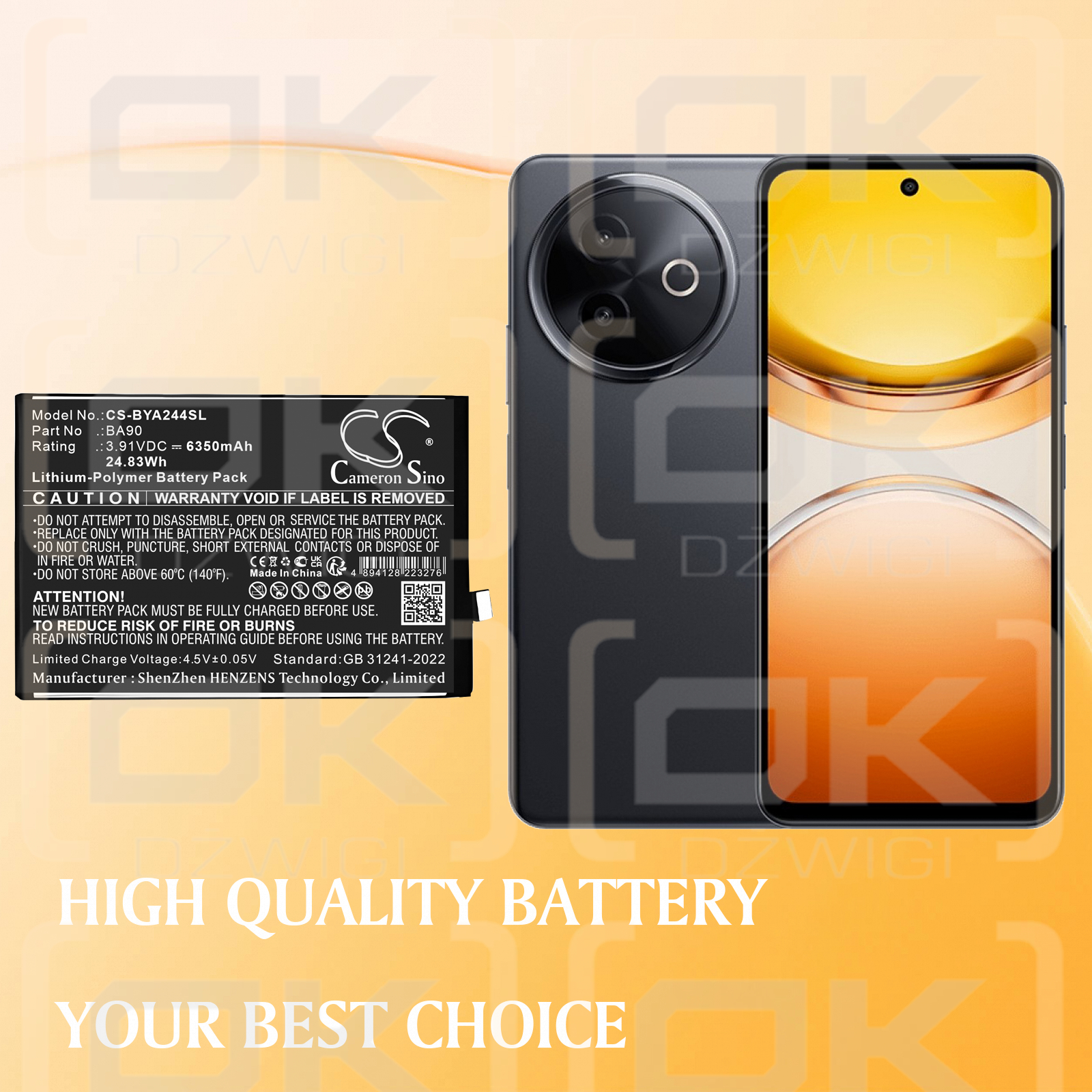 VIVO Y300I / BA90 6350 mAh Li-Polymer 3,91 V (Cameron Sino)