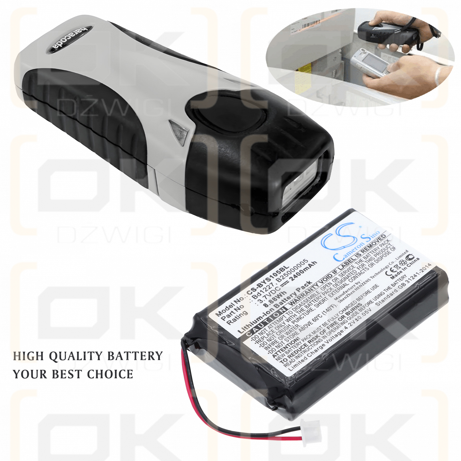 Ingenico RoadRunners BRR-FS / B25000005 2400 mAh Li-ion 3.7 V (Cameron Sino)