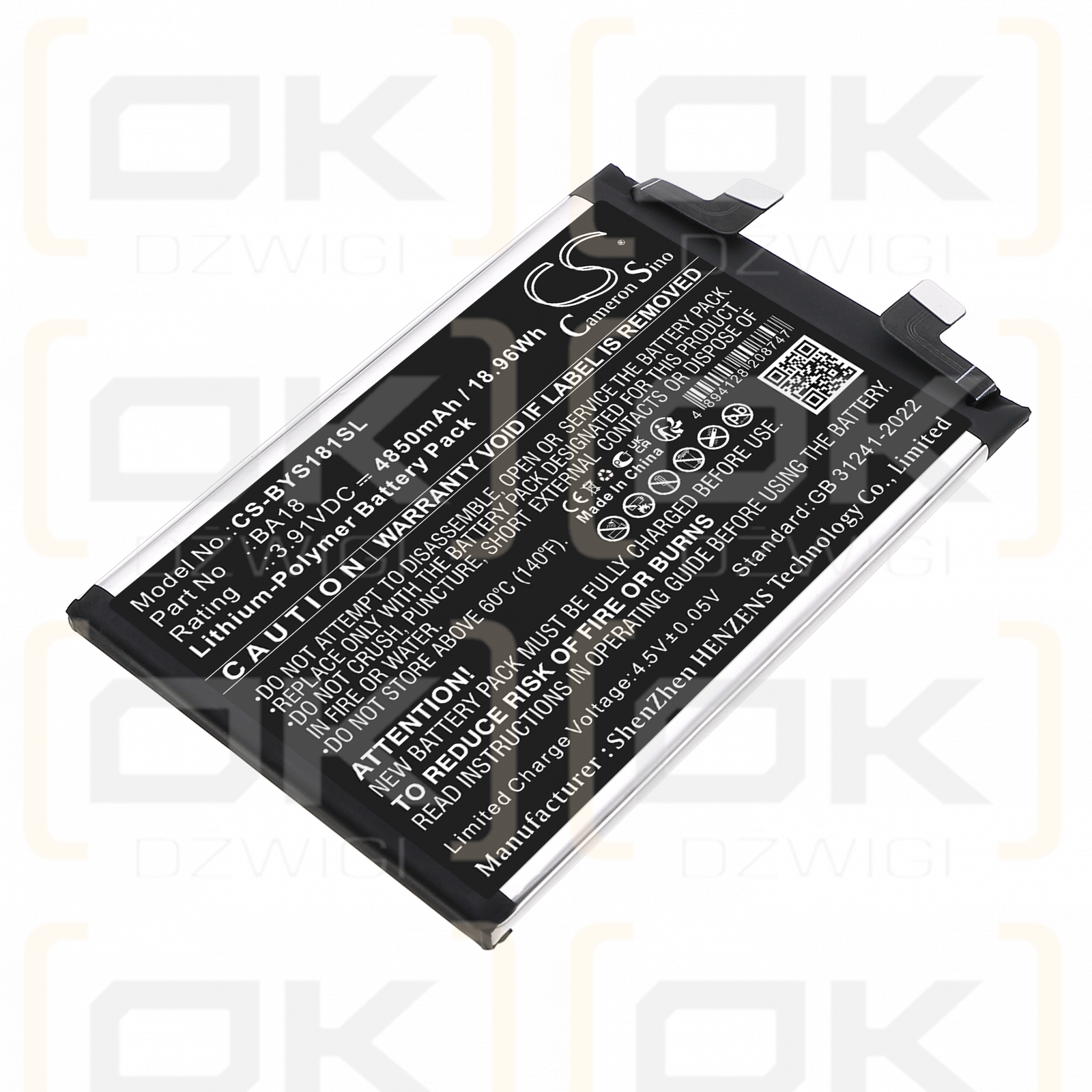 VIVO S18 / BA18 4850 mAh Li-Polymer 3,91 V (Cameron Sino)