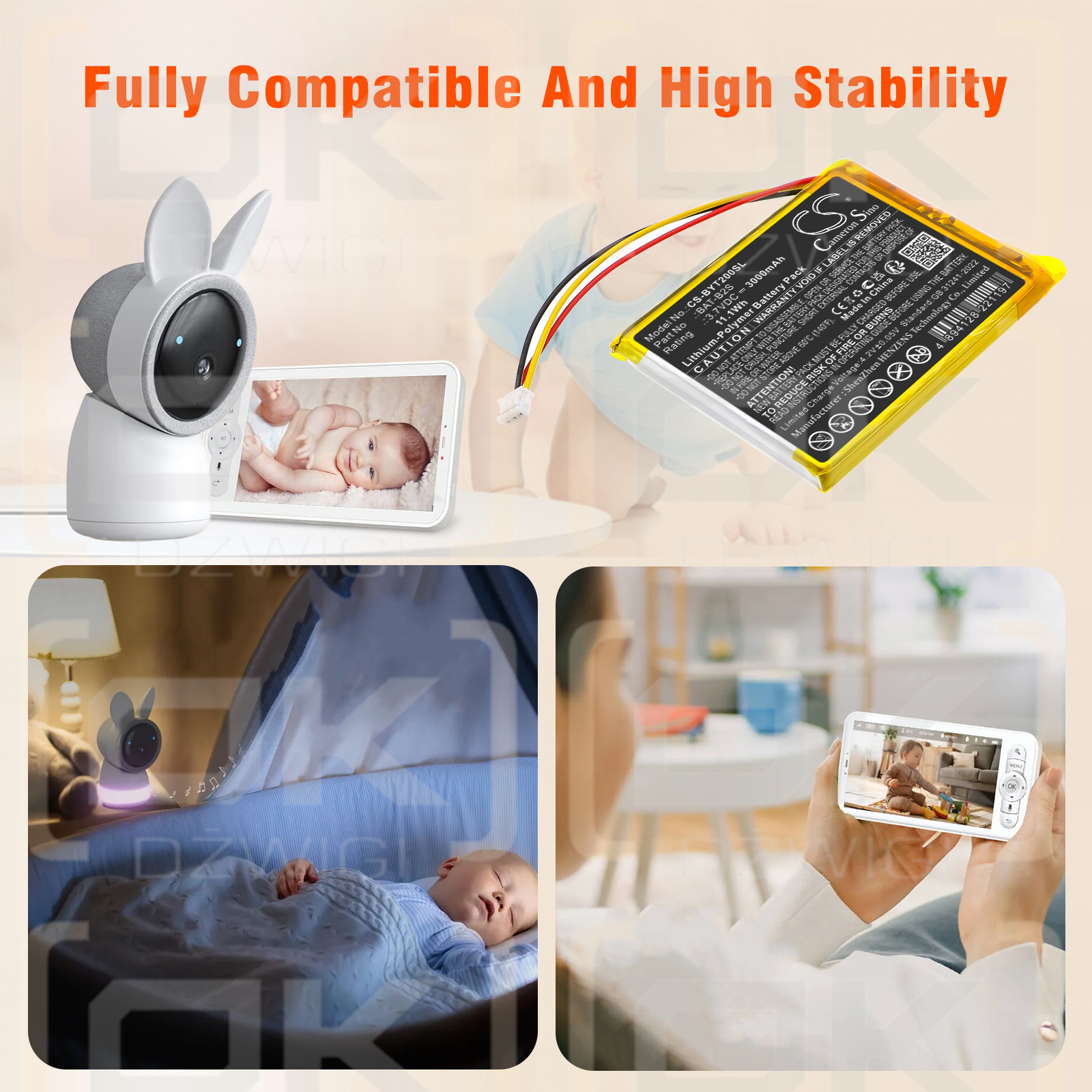 Babytime BT-2S / BAT-B2S 3000mAh Li-Polymer 3.7V (Cameron Sino)