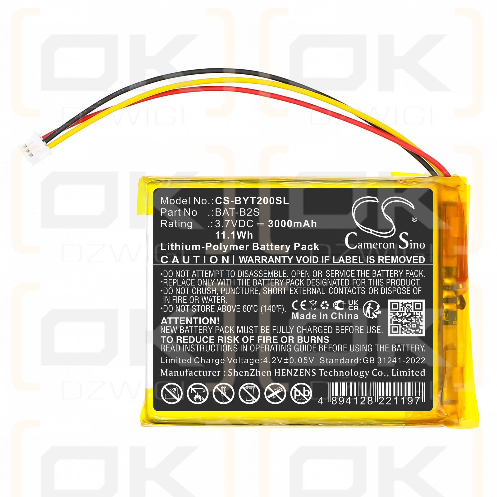 Babytime BT-2S / BAT-B2S 3000mAh Li-Polymer 3.7V (Cameron Sino)