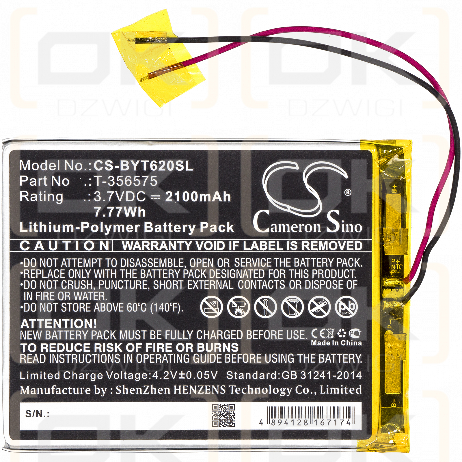 Boyue T62 / T-356575 2100mAh Li-Polímero 3.7V (Cameron Sino)