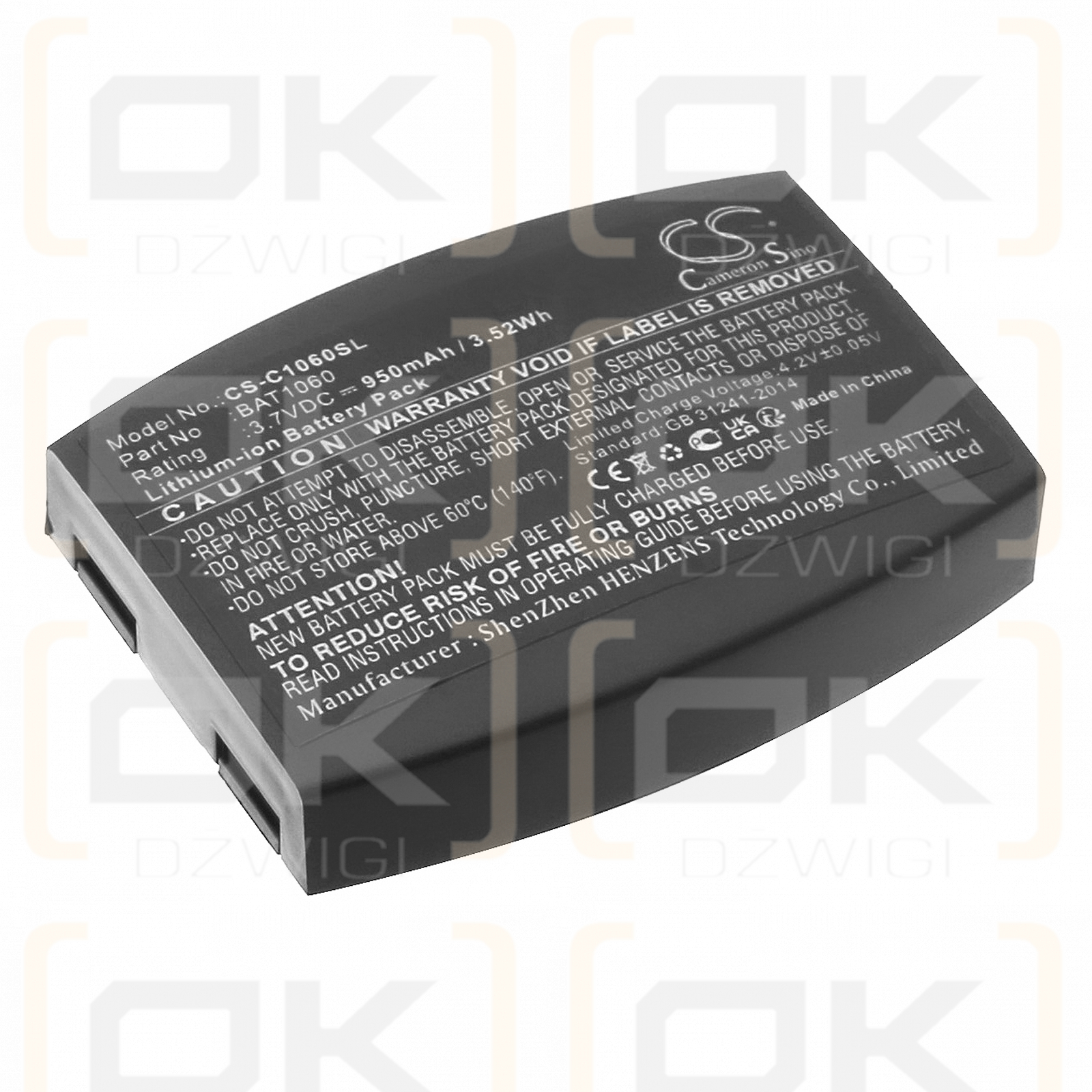 3M XT-1 / BAT1060 950 mAh Li-Ion 3,7 V (Cameron Sino)