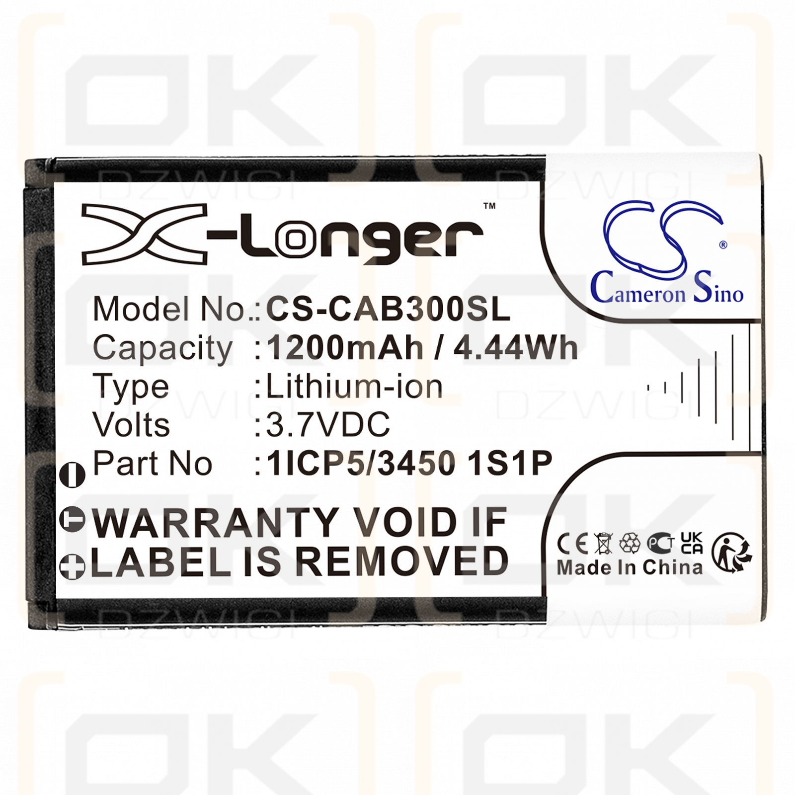 CAT B30 / 1ICP5/3450 1S1P 1200mAh Li-ion 3.7V (Cameron Sino)