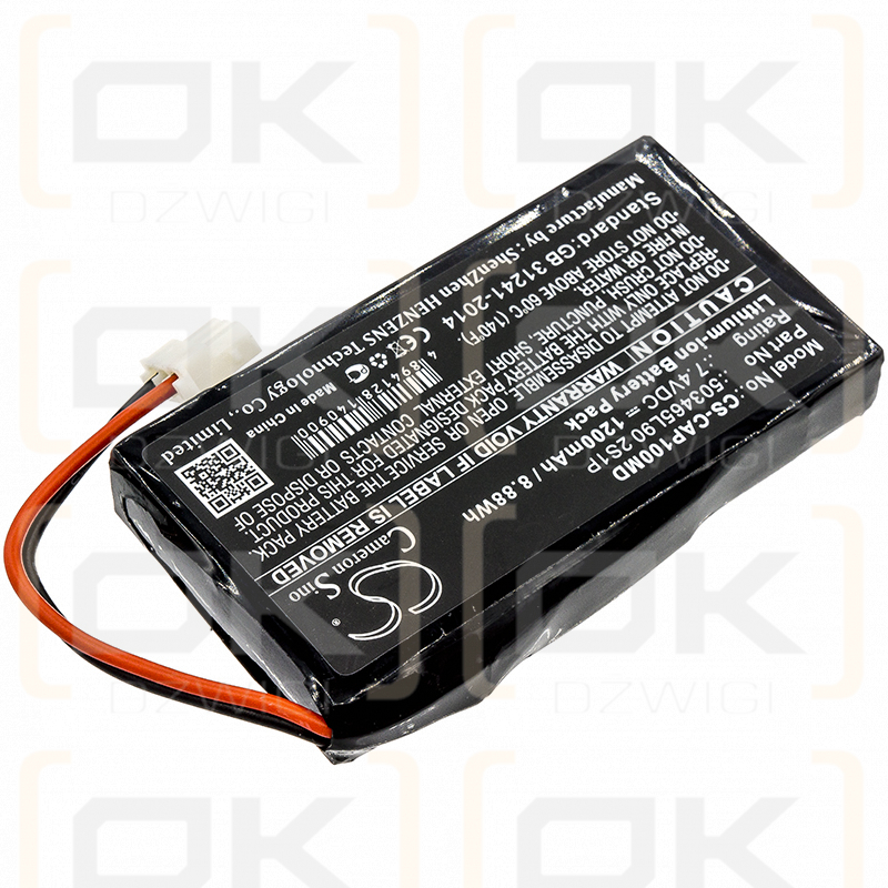 Oxímetro de pulso CHARMCARE ACCURO / 503465L90 2S1P 1200mAh Li-ion 7.4V (Cameron Sino)