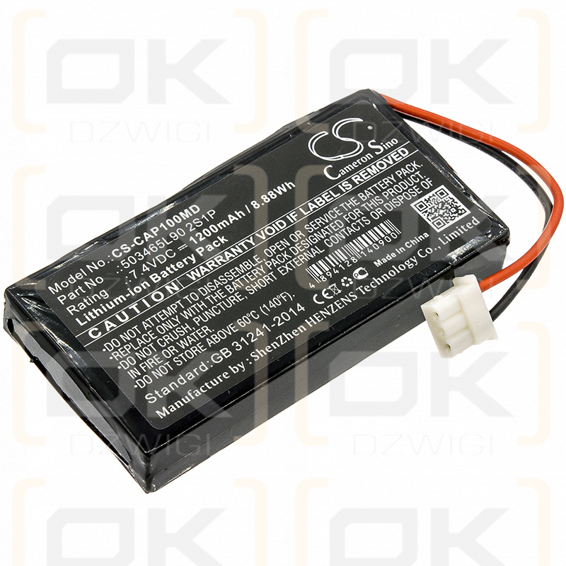 Oxímetro de pulso CHARMCARE ACCURO / 503465L90 2S1P 1200mAh Li-ion 7.4V (Cameron Sino)