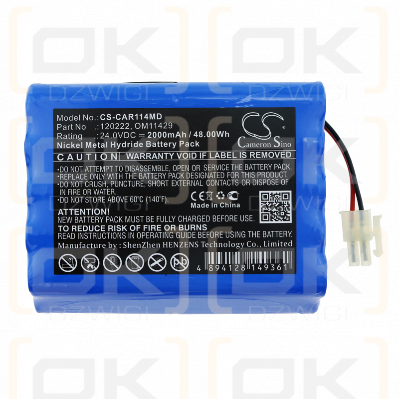 Cardioline Delta 3 Plus / 120222 2000 mAh Ni-MH 24,0 V (Cameron Sino)