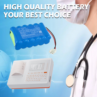 Batería de repuesto para electrocardiógrafo Cardioline MR1200L, 2000 mAh, Ni-MH, 12 V (Cameron Sino)