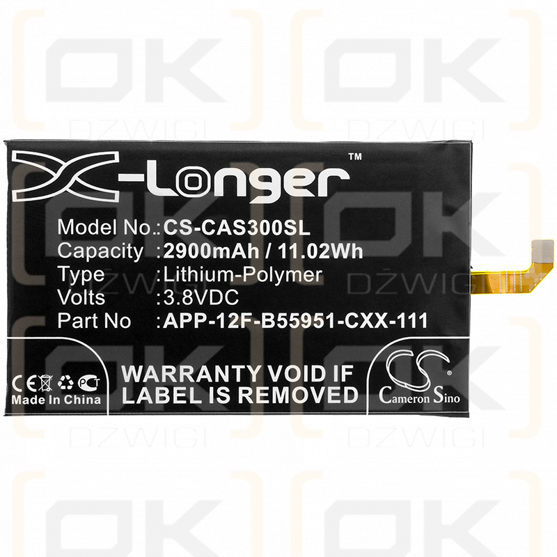 CAT S30 / APP-12F-B55951-CXX-111 2900 mAh Li-Polymer 3,8 V (Cameron Sino)