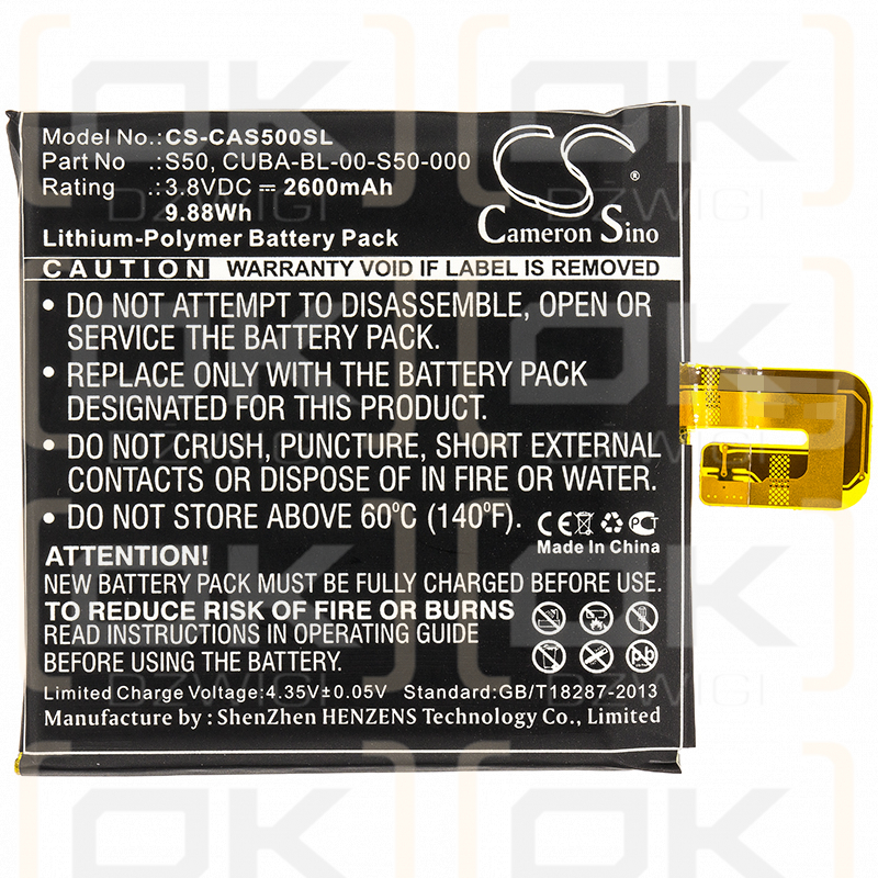 CAT S50 / S50 2600mAh Li-Polymer 3.8V (Cameron Sino)