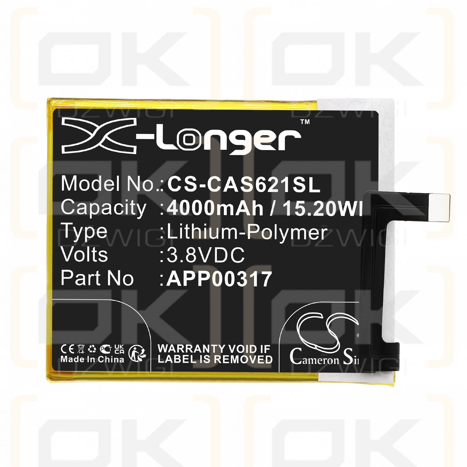 CAT S62 Pro / APP00317 4000 mAh Li-Polymer 3,8 V (Cameron Sino)