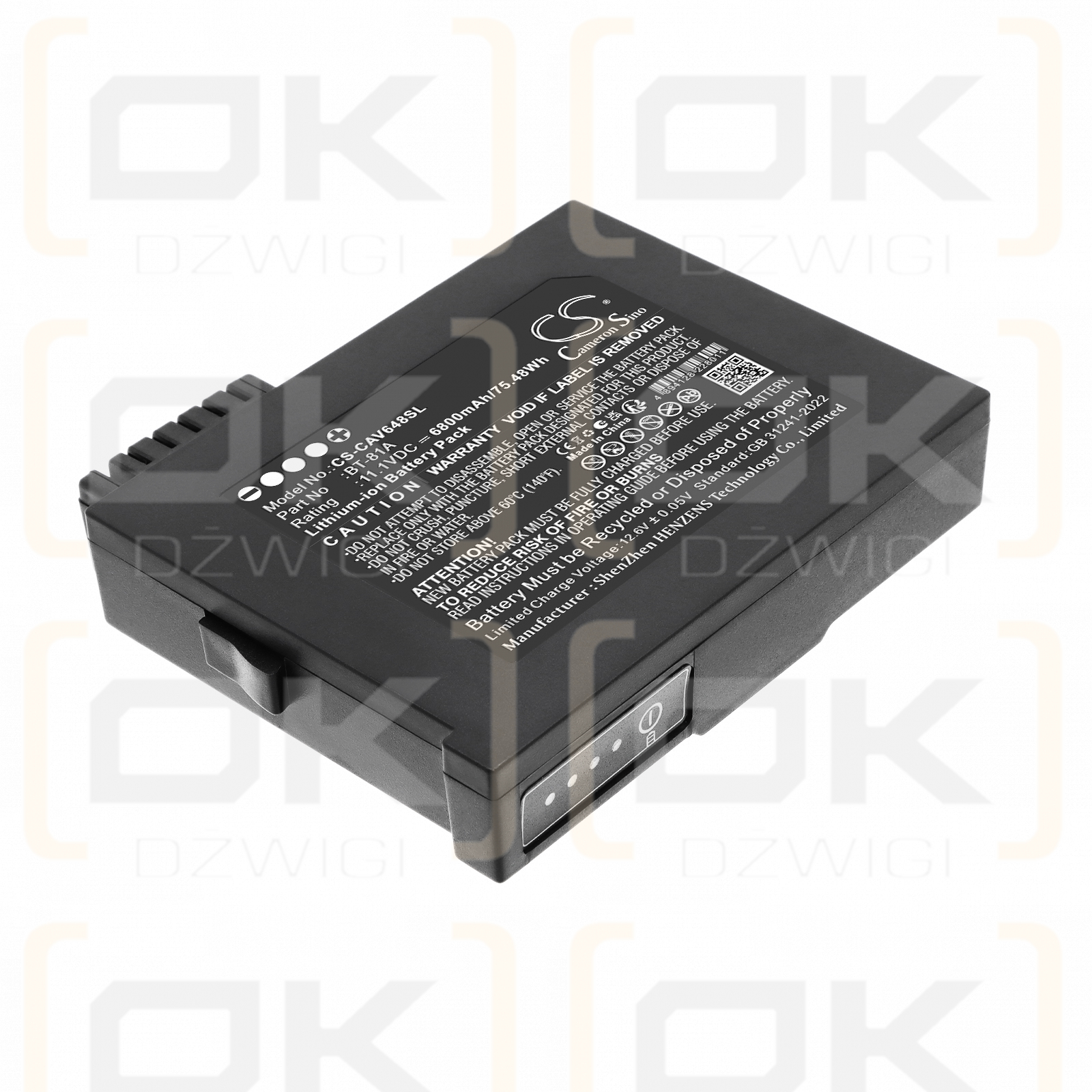 Bateria zamienna do CETC AV6481 / BT-81 6800 mAh Li-ion 11.1 V (Cameron Sino)