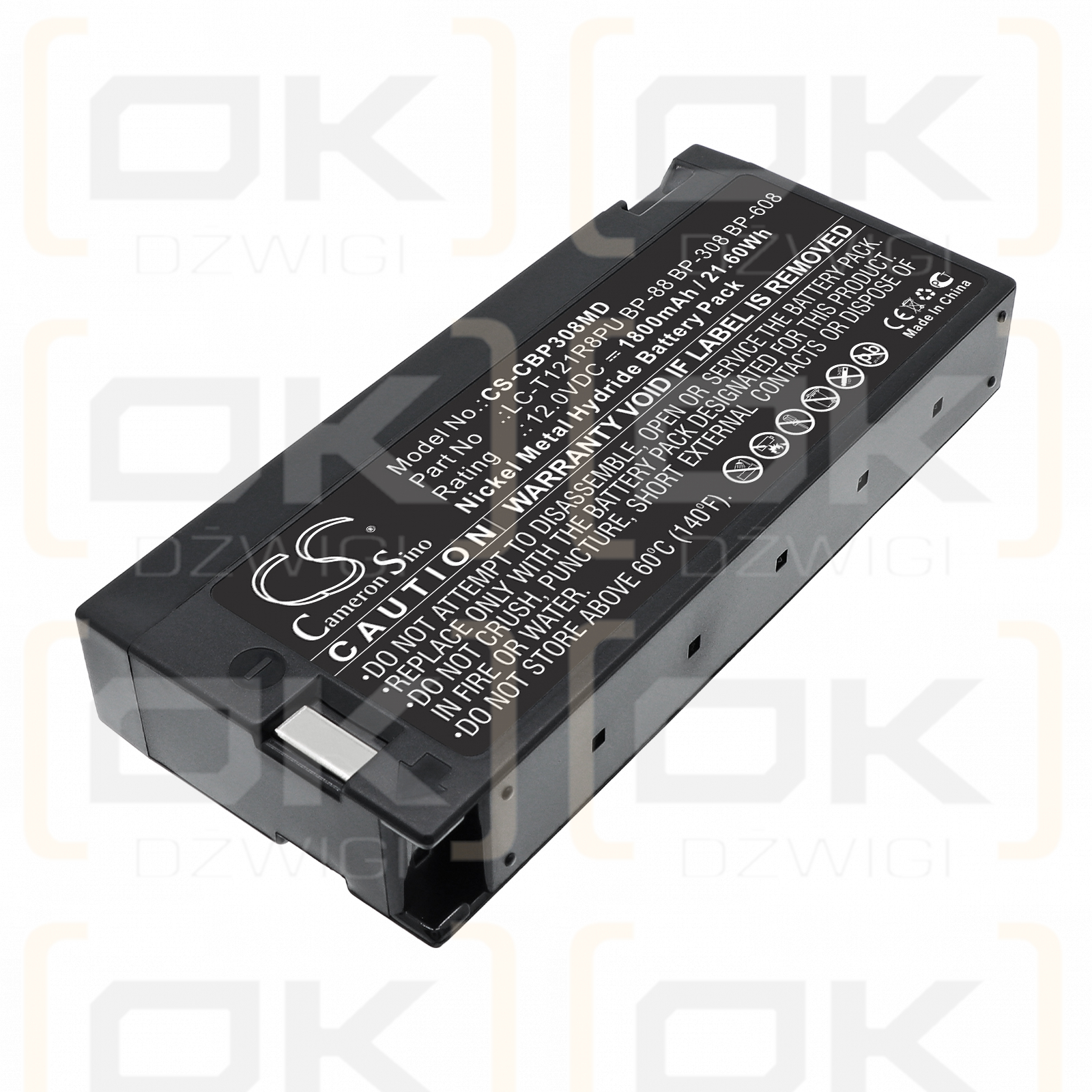 Ersatzakku für Colin Medical PRESSMATE NXT / BP-88 1800 mAh Ni-MH 12 V (Cameron Sino)