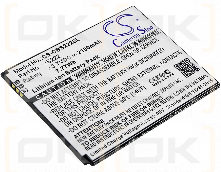 Cubot S222 / S222 2100 mAh Li-Ion 3,7 V (Cameron Sino)