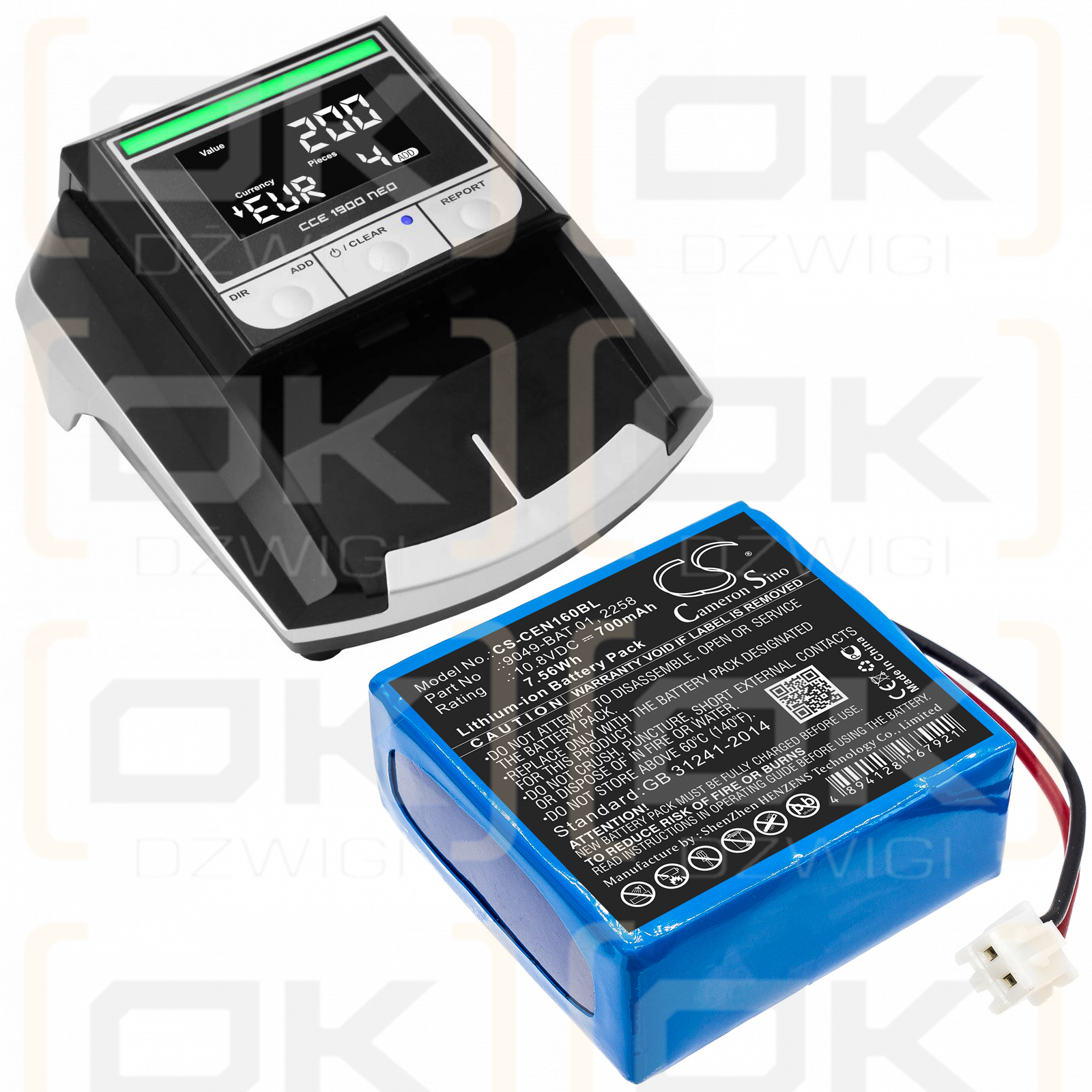 CCE 112ER / 9049-BAT.01 700mAh Li-ion 10.8V (Cameron Sino)