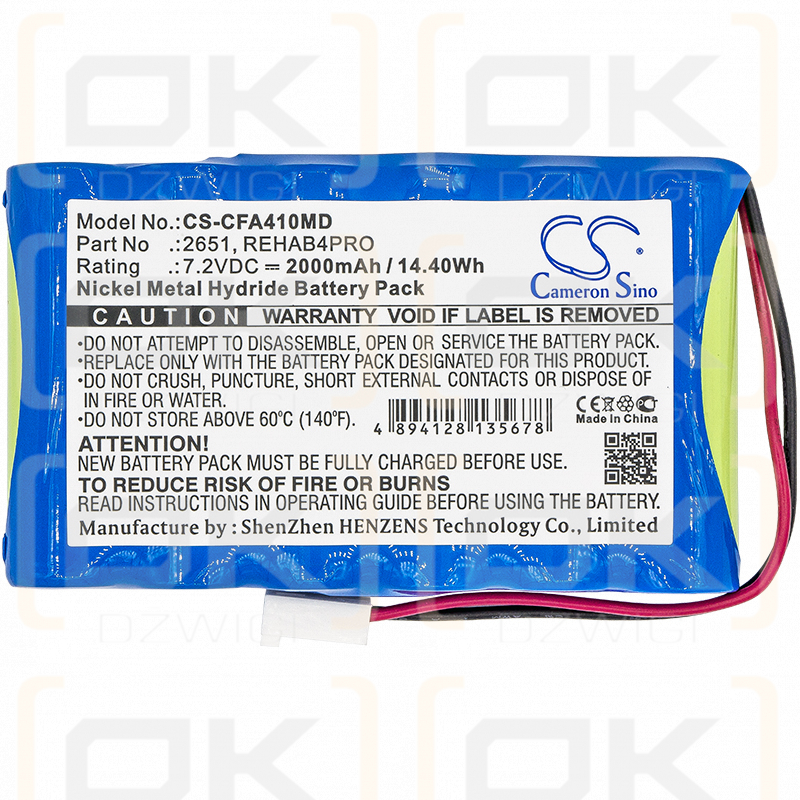 Cefar Bodymax Trainer (NGSF4) / 2651 2000 mAh Ni-MH 7,2 V (Cameron Sino)