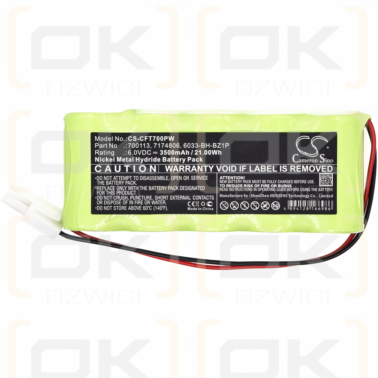 Artesano 240.74801/700113 3500mAh Ni-MH 6.0V (Cameron Sino)