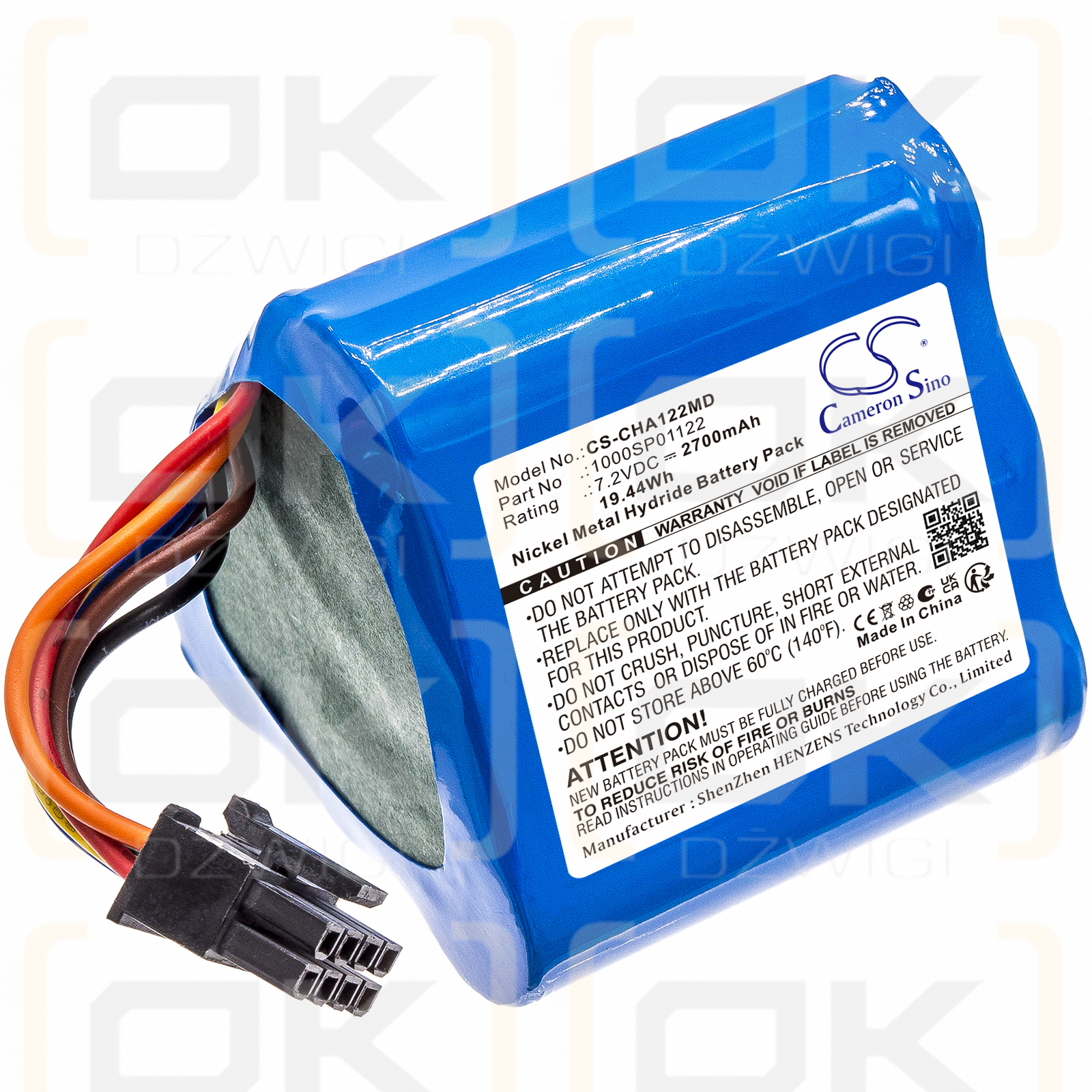 CardinalHealth Asena GS-GH Alaris / 1000SP01080 2700 mAh Ni-MH 7,2 V (Cameron Sino)