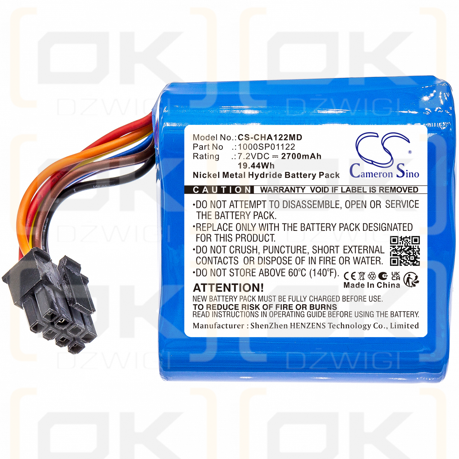 CardinalHealth Asena GS-GH Alaris / 1000SP01080 2700 mAh Ni-MH 7,2 V (Cameron Sino)