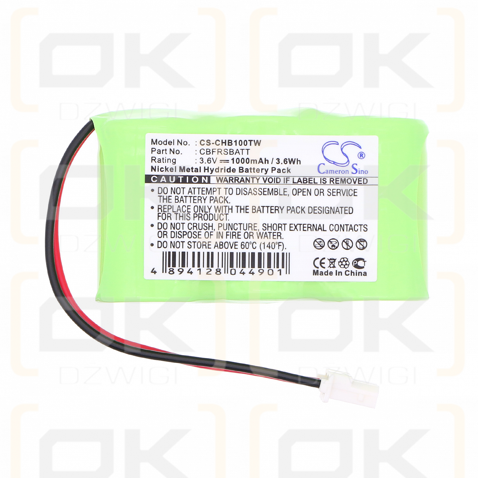 Chatter Box KA9HJC-FRS / CBFRSBATT 1000mAh Ni-MH 3.6V (Cameron Sino)