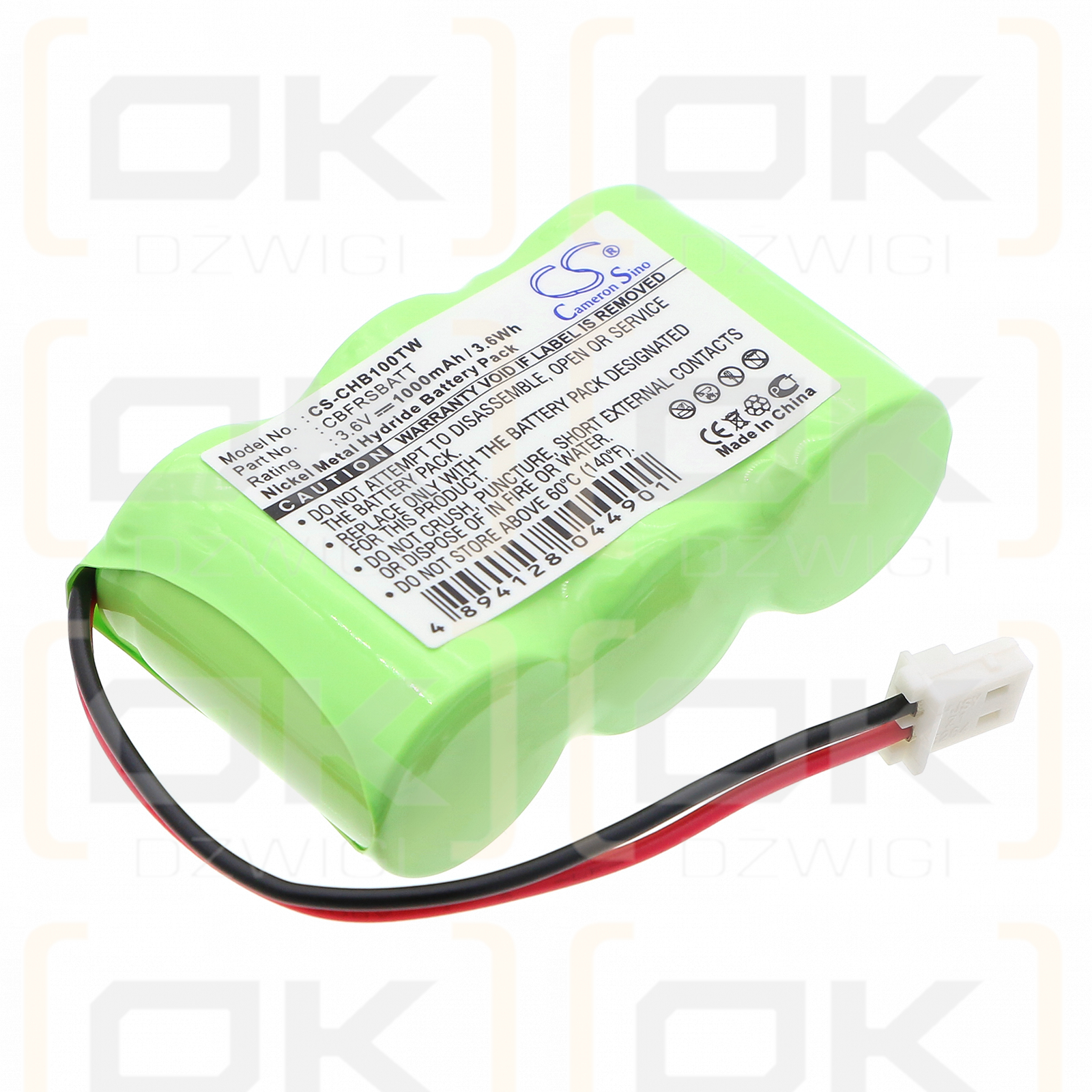 Chatter Box KA9HJC-FRS / CBFRSBATT 1000mAh Ni-MH 3.6V (Cameron Sino)
