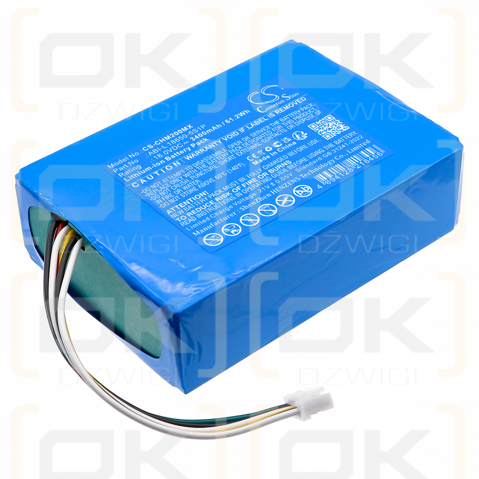 Chattanooga Transport 2 Ultrasound / ABI-L 18650-5S1P 3400mAh Li-ion 18.0V (Cameron Sino)