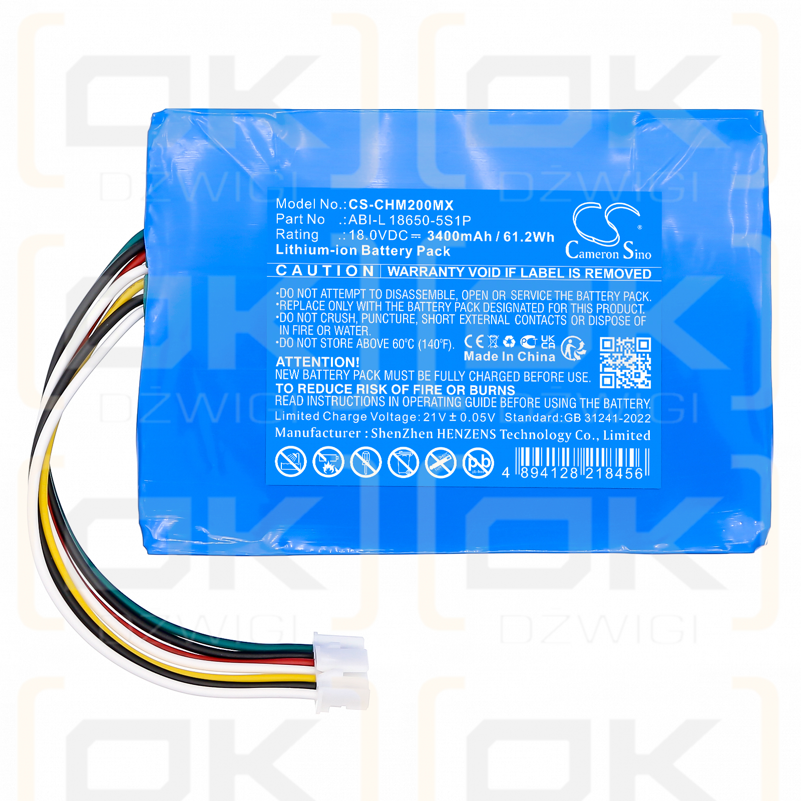 Chattanooga Transport 2 Ultrasound / ABI-L 18650-5S1P 3400mAh Li-ion 18.0V (Cameron Sino)