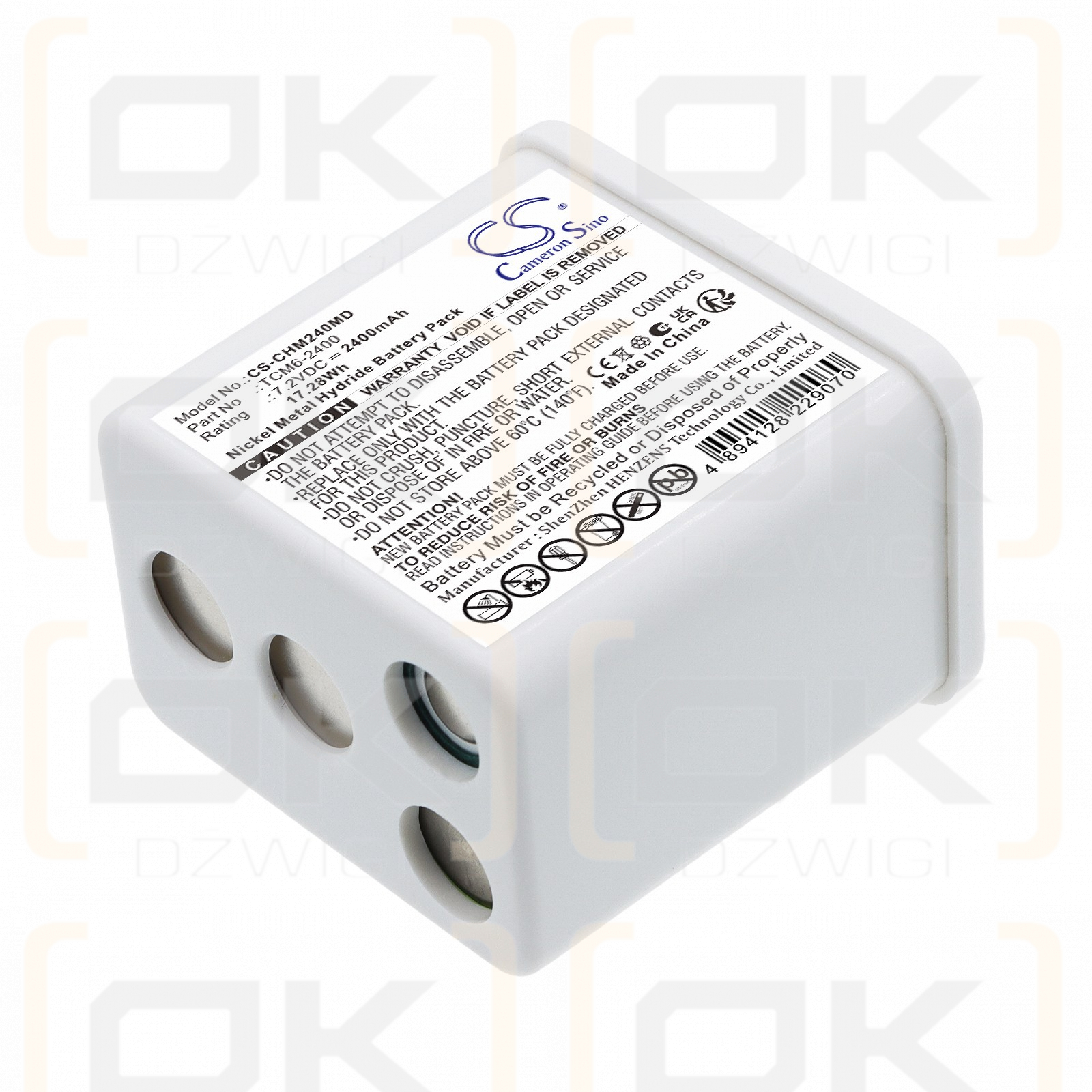 Ersatzakku für ChoiceMMed VI-200A / 43.888.9117 2400 mAh Ni-MH 7,2 V (Cameron Sino)