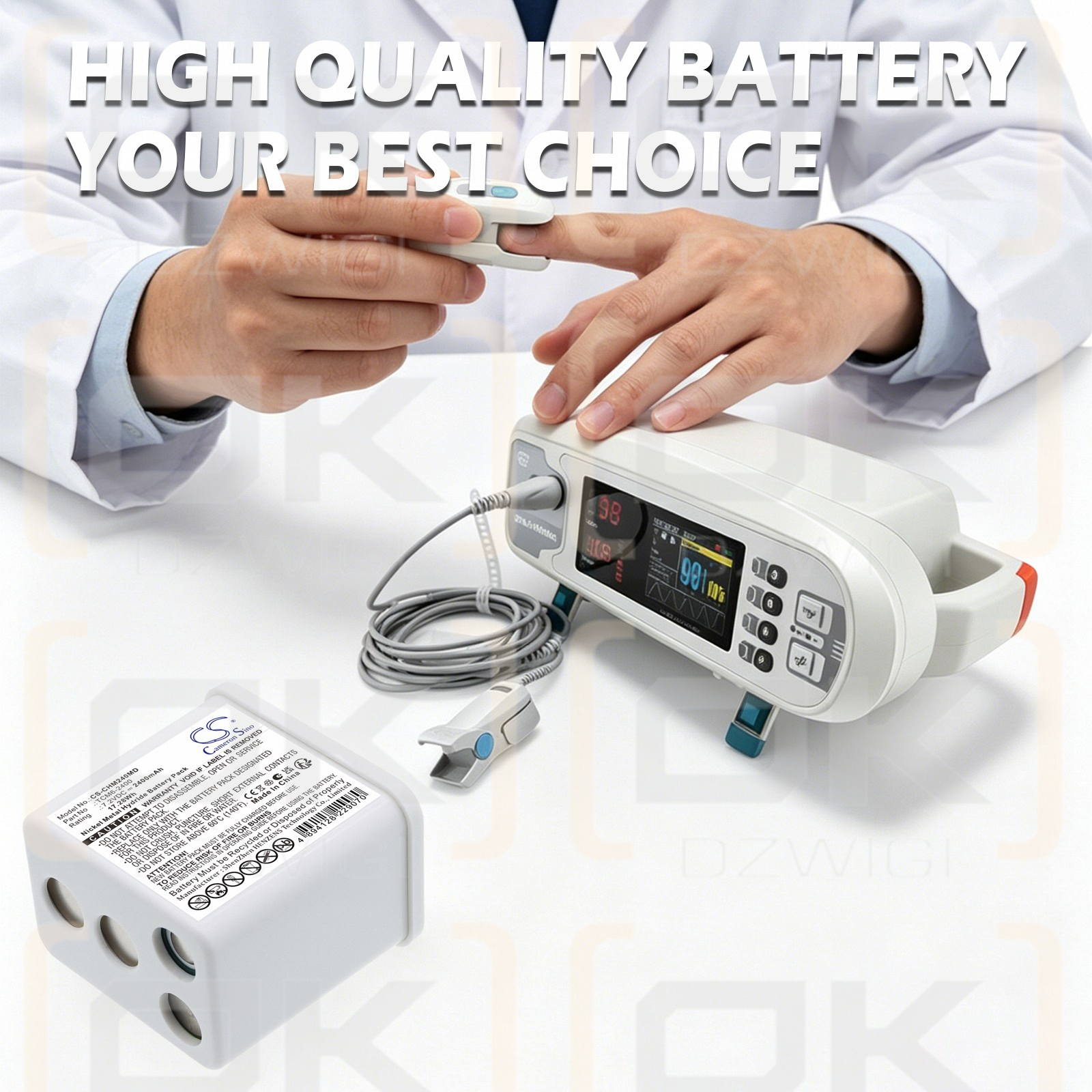 Ersatzakku für ChoiceMMed VI-200A / 43.888.9117 2400 mAh Ni-MH 7,2 V (Cameron Sino)