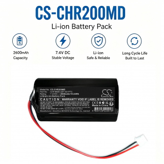 Batería de repuesto para oxímetro de pulso de cabecera CHARMCARE ACCURO Versatile / ICR18650 22F-021PTC 2600 mAh Li-ion 7.4 V (Cameron Sino)