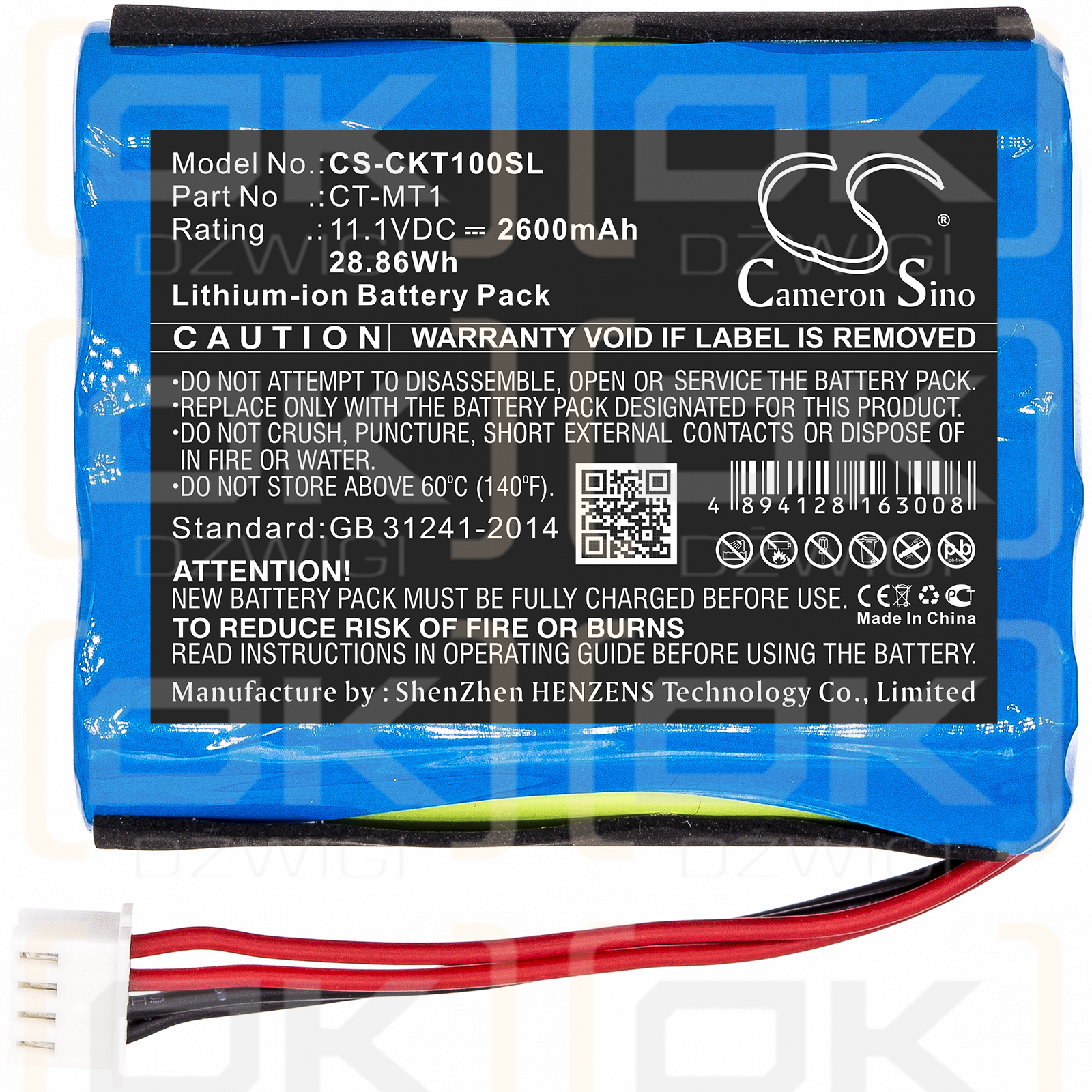 Clarke-Tech CT Triple / CT-MT1 2600mAh Li-ion 11.1V (Cameron Sino)