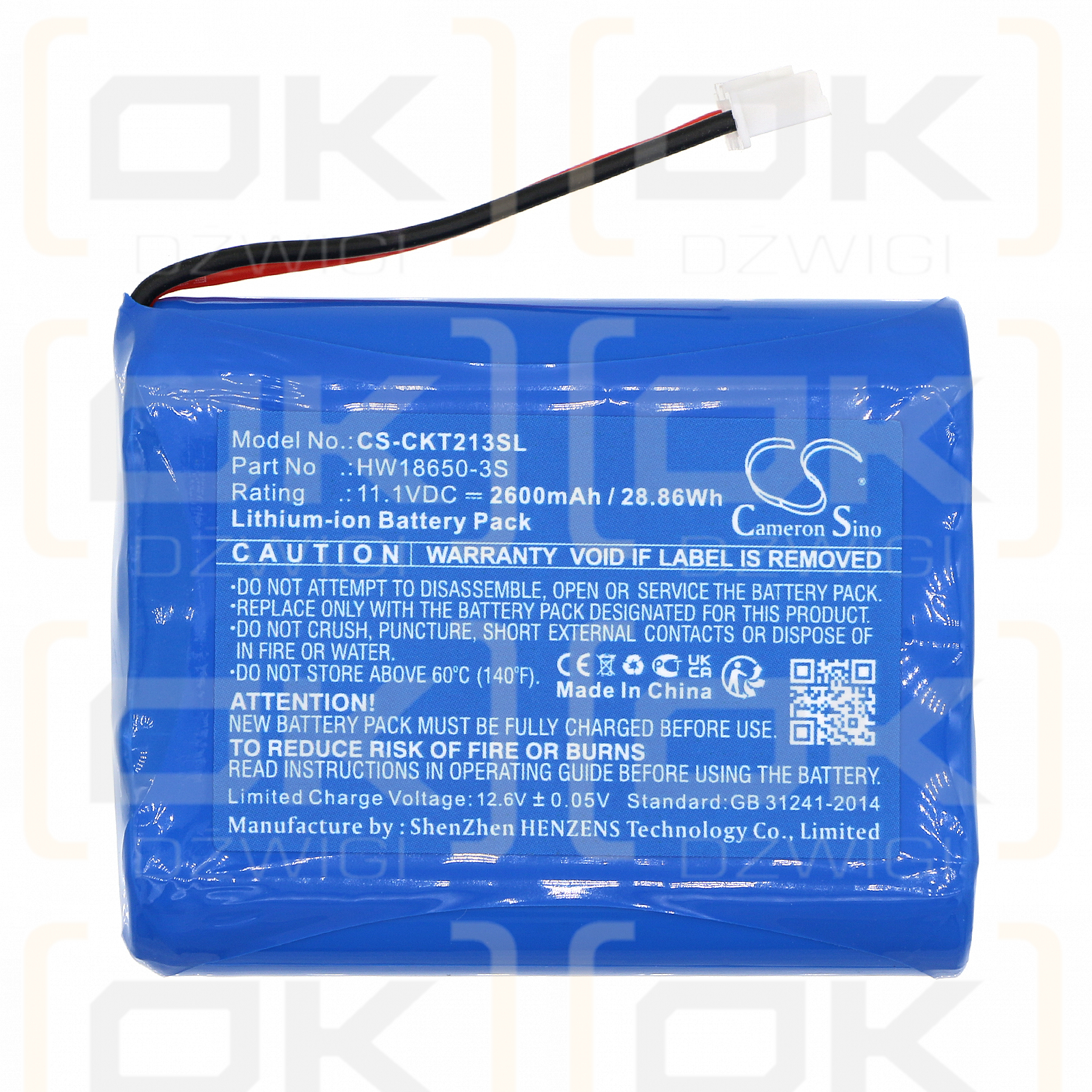 Clarke-Tech CT 2013 / HW18650-3S 2600mAh Li-ion 11.1V (Cameron Sino)