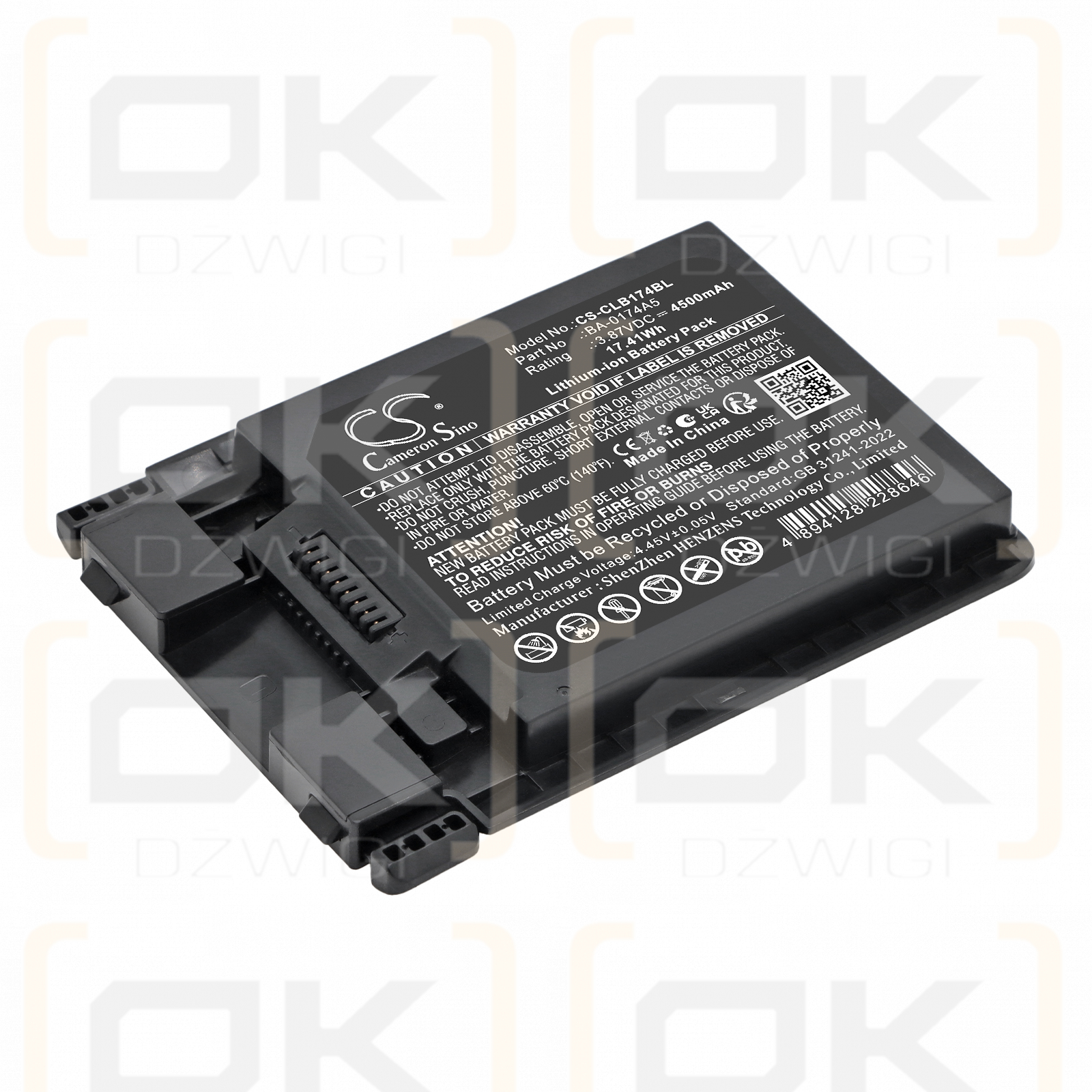 Bateria zamienna do CipherLAB  RS38WO / BA-0174A5 4500 mAh Li-ion 3.87 V (Cameron Sino)