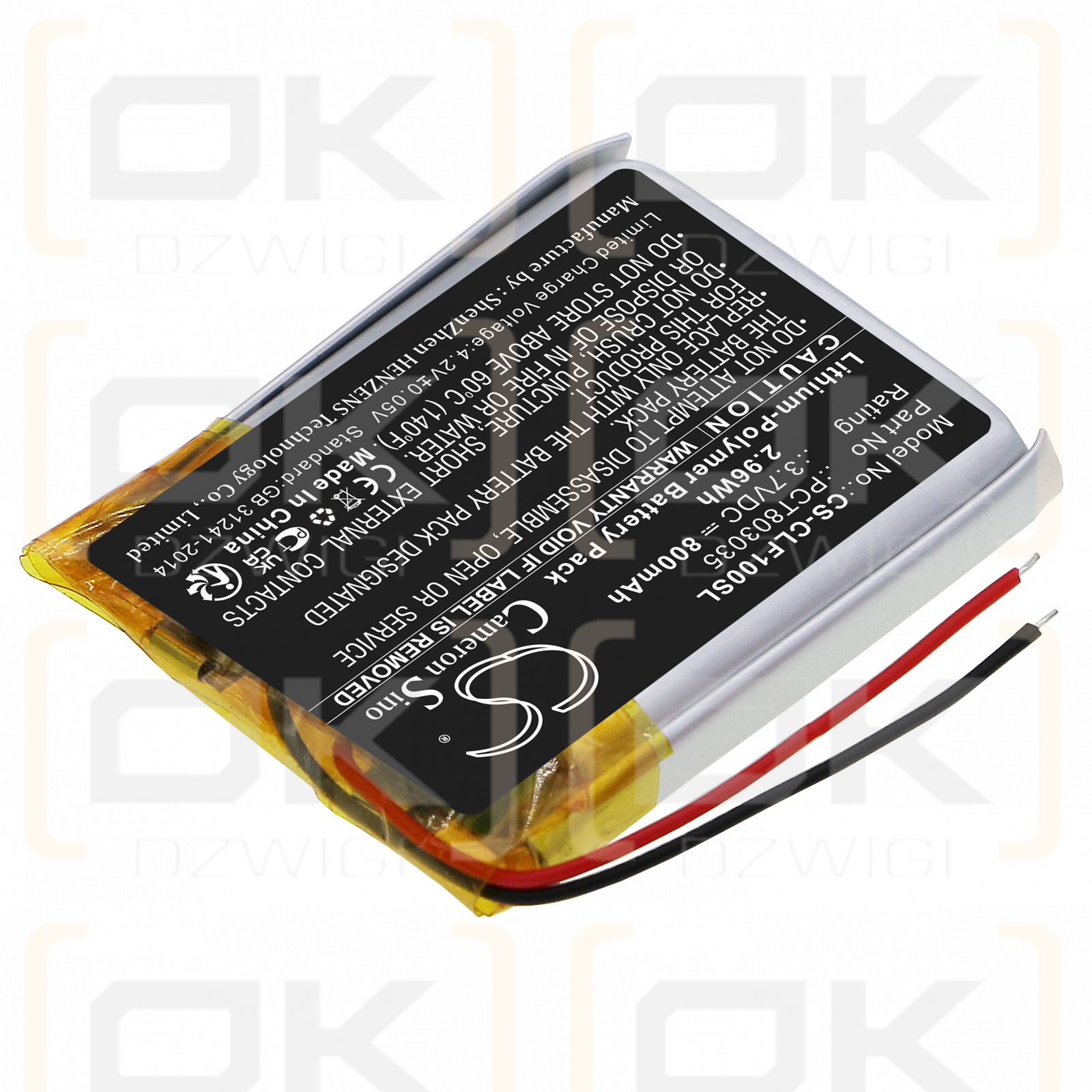 Cleer Enduro anc / PCT803035 800 mAh Li-Polymer 3,7 V (Cameron Sino)