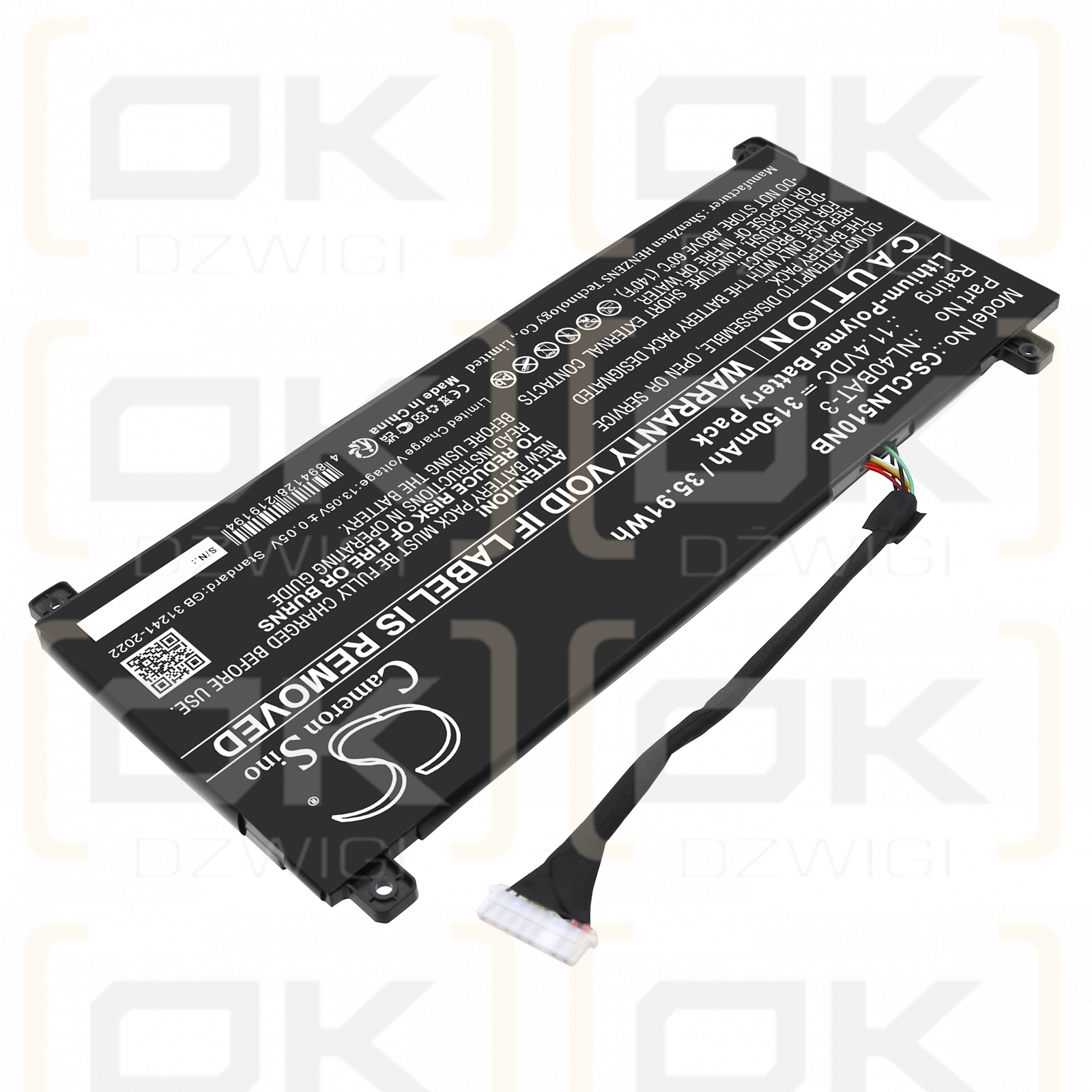 Clevo NL55PU / NL40BAT-3 3150 mAh Li-Polymer 11,4 V (Cameron Sino)