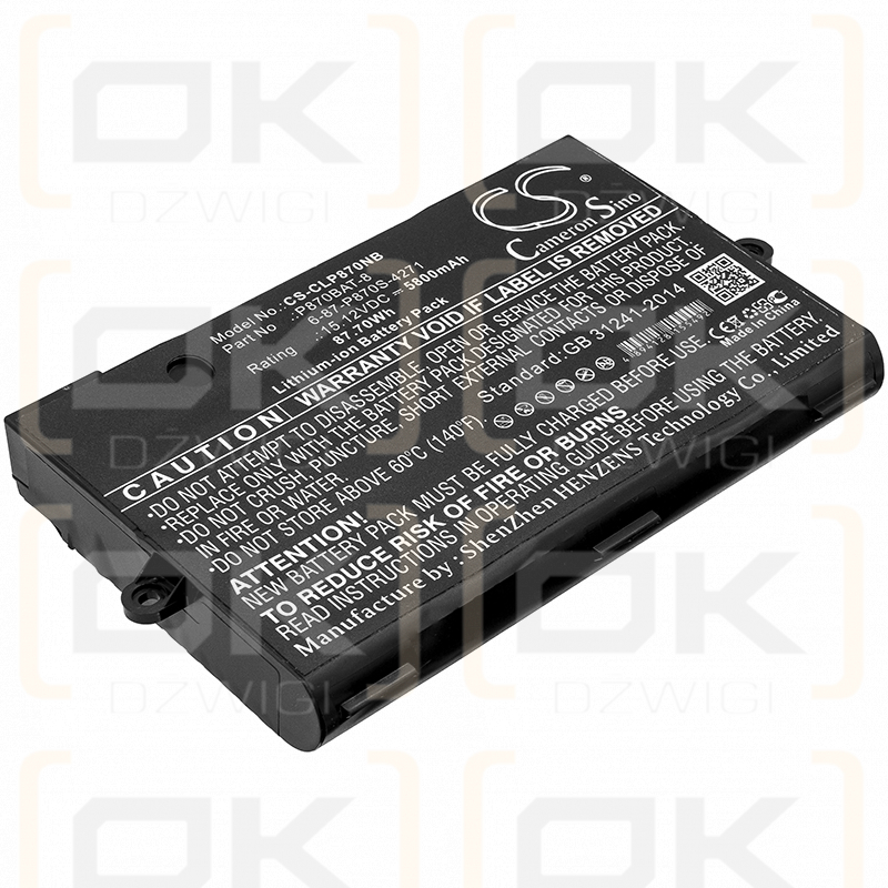 Clevo P8700S / P870BAT-8 5800 mAh Li-Ion 15,12 V (Cameron Sino)