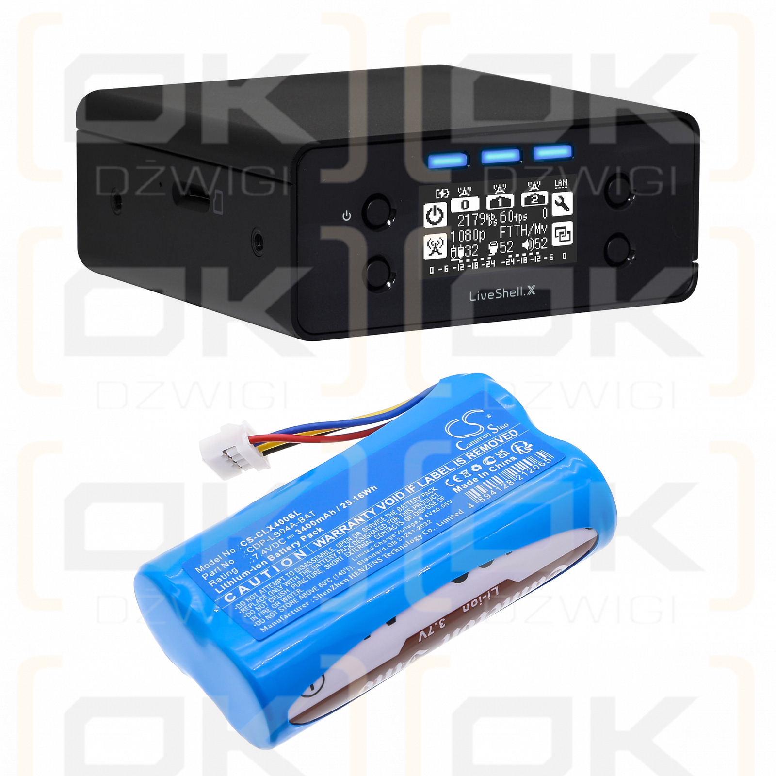 Cerevo LiveShell X Encoder / CDP-LS04A-BAT 3400mAh Li-ion 7.4V (Cameron Sino)