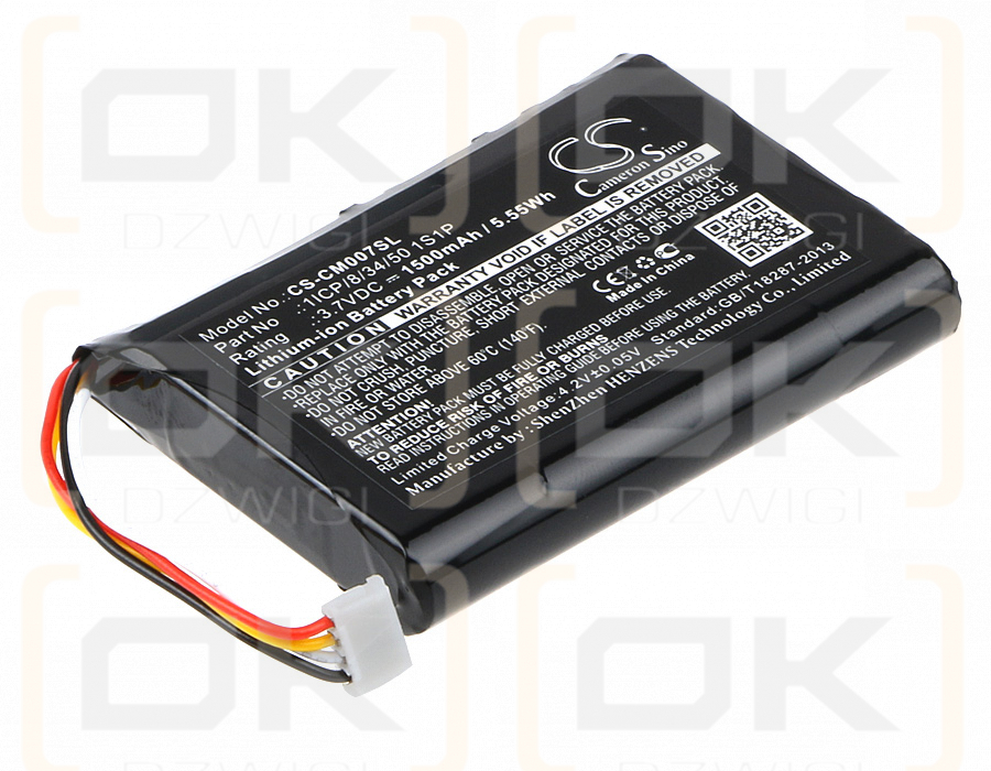 Kundenspezifischer Akku / 1ICP/8/34/50 1S1P 1500 mAh Li-Ion 3,7 V (Cameron Sino)