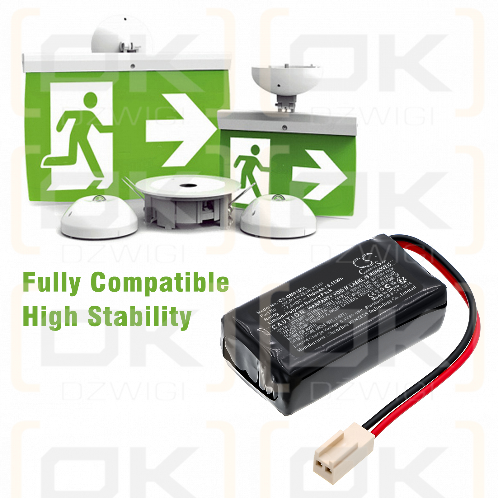 Специальный аккумуляторный блок / 2ICP/16/25/46 2S1P, 700 мАч, литий-полимерный, 7,4 В (Cameron Sino)