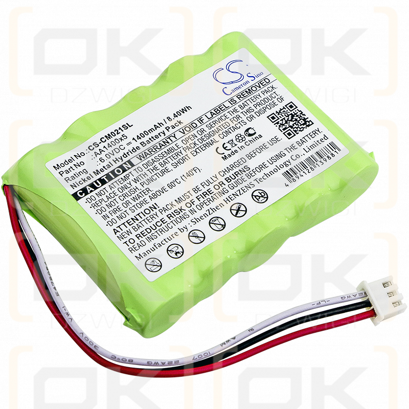 Kundenspezifischer Akku / AA1400x5 1400 mAh Ni-MH 6,0 V (Cameron Sino)