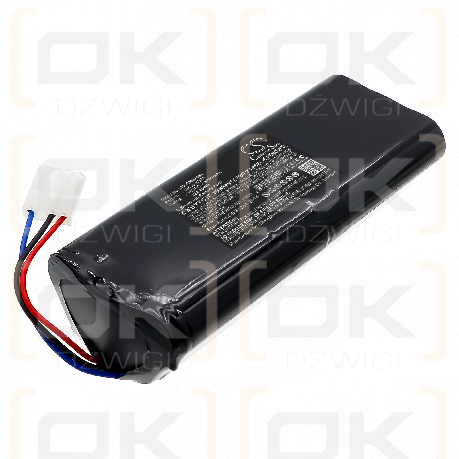 Custom Battery Pack / 18650-5S2P 6800mAh Li-ion 18V (Cameron Sino)
