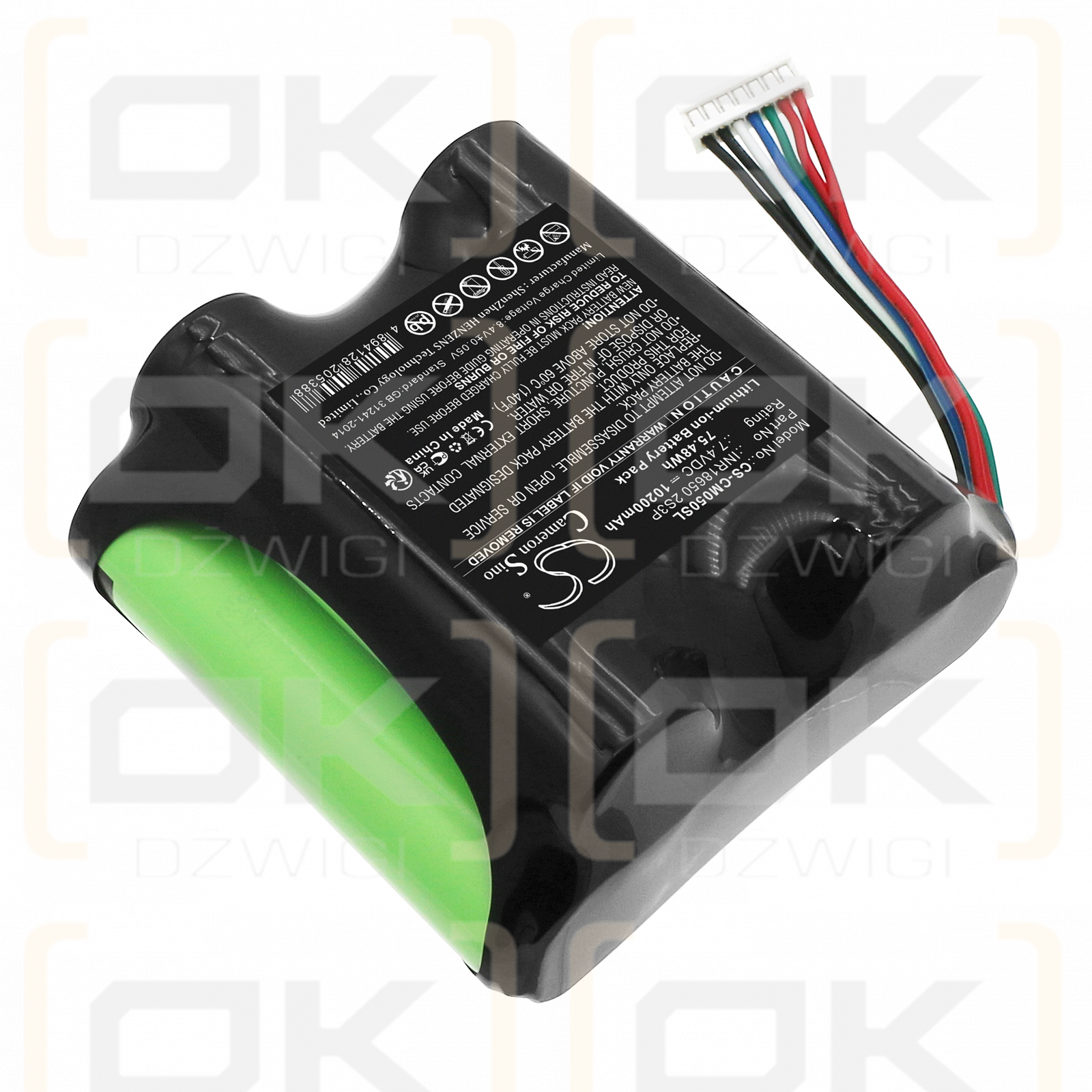 Kundenspezifischer Akku / INR18650 2S3P 10200 mAh Li-Ion 7,4 V (Cameron Sino)