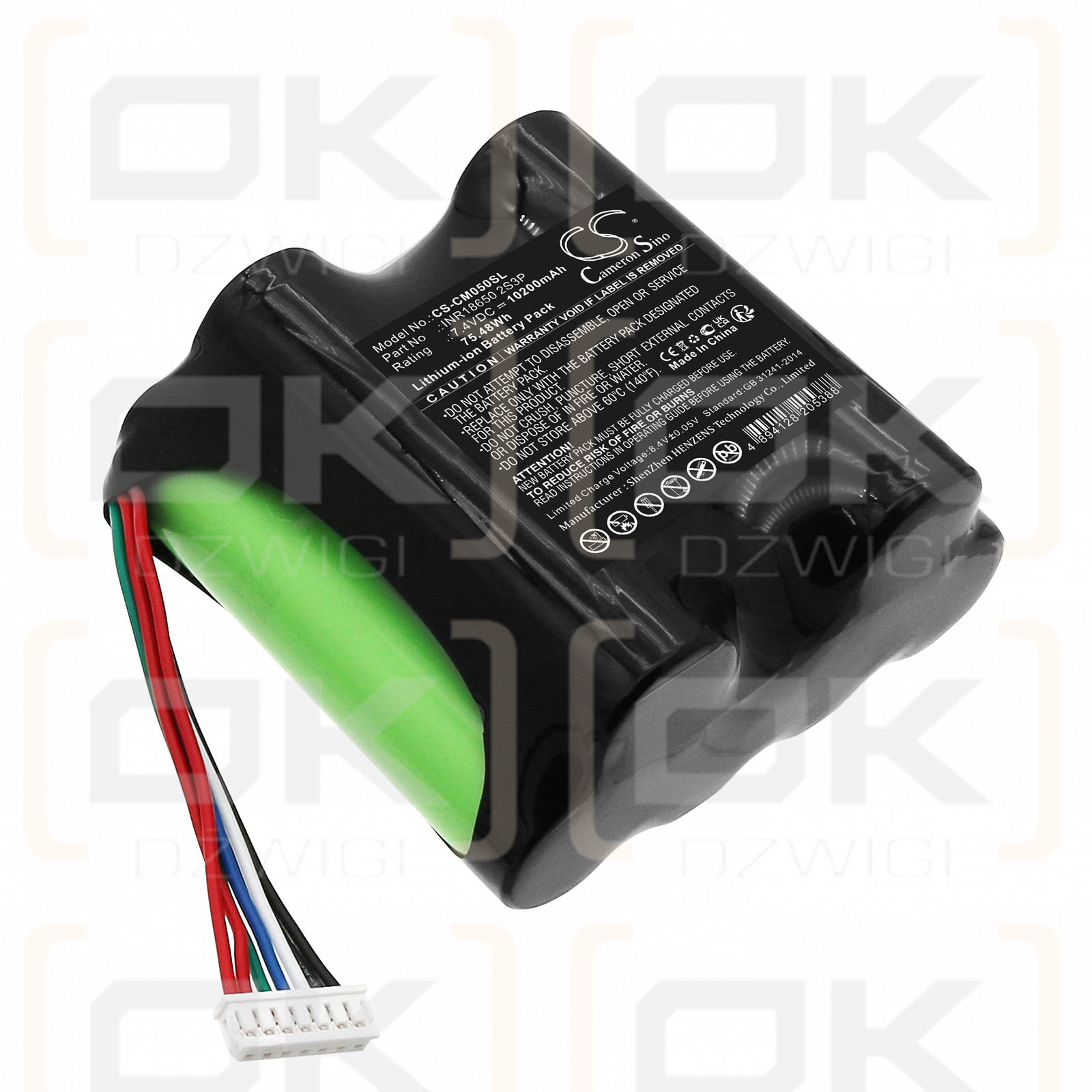 Kundenspezifischer Akku / INR18650 2S3P 10200 mAh Li-Ion 7,4 V (Cameron Sino)