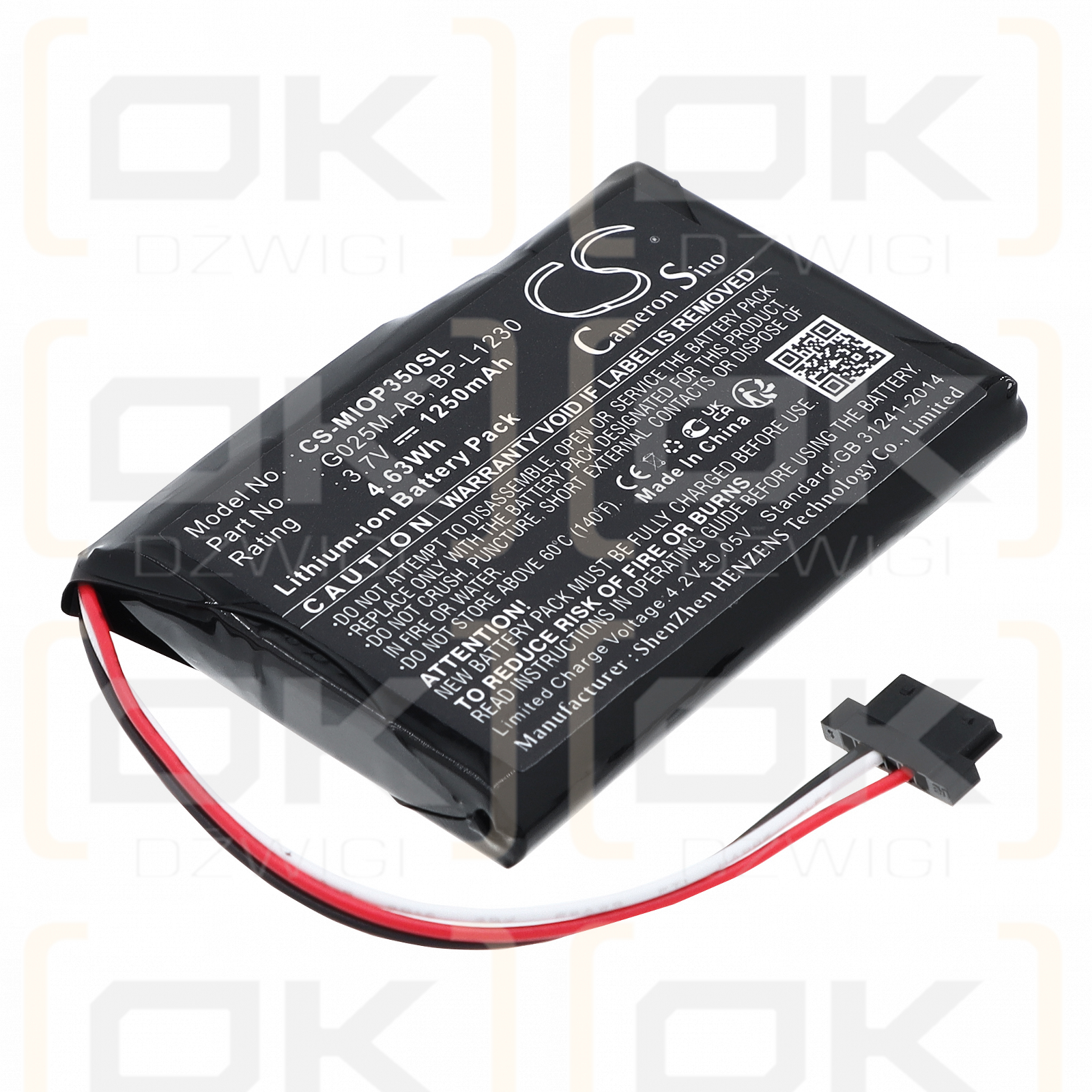 1250 mAh Li-Ionen 3,7 V (Cameron Sino)
