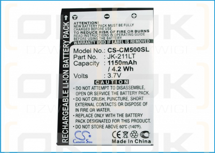 Bateria zamienna do Casio Cassiopeia EM500RD / JK-211LT 1150 mAh Li-ion 3.7 V (Cameron Sino)
