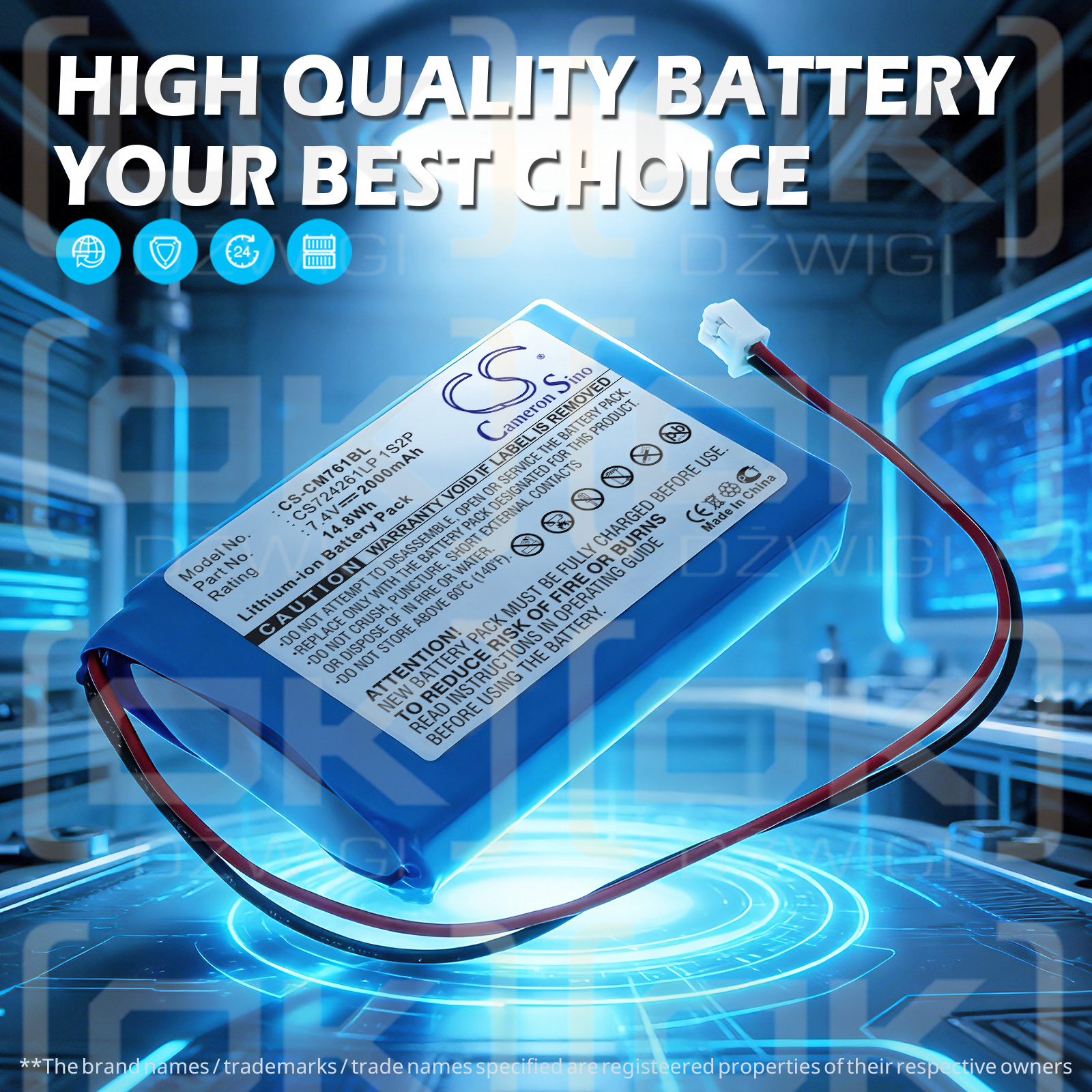 Olympia CM 942F / CS724261LP 1S2P 2000 mAh Li-Polymer 7.4 V (Cameron Sino)