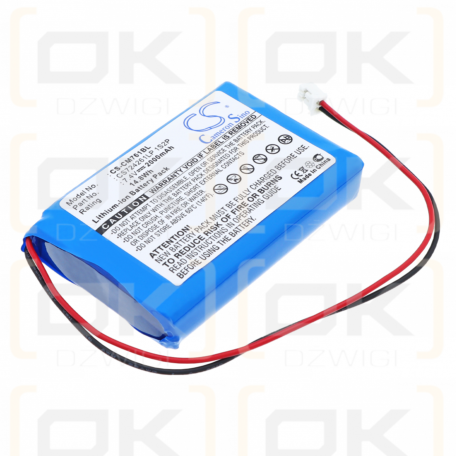 Olympia CM 942F / CS724261LP 1S2P 2000 mAh Li-Polymer 7.4 V (Cameron Sino)
