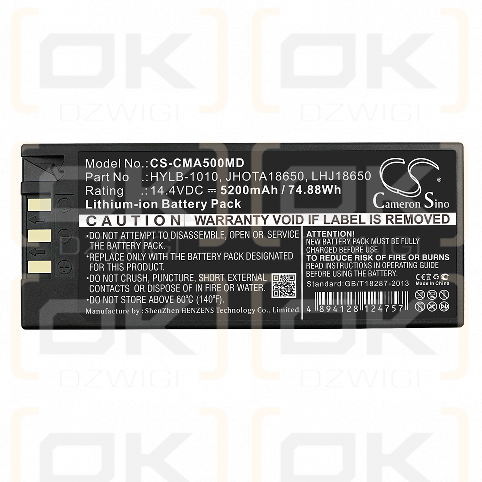 COMEN 8000D / HYLB-1010 5200 mAh Li-Ion 14,4 V (Cameron Sino)