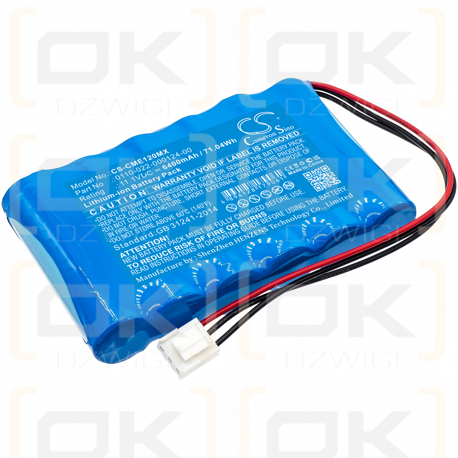 COMEN CM-1200A EKG / 0110-022-000124-00 6400 mAh Li-Ion 11,1 V (Cameron Sino)