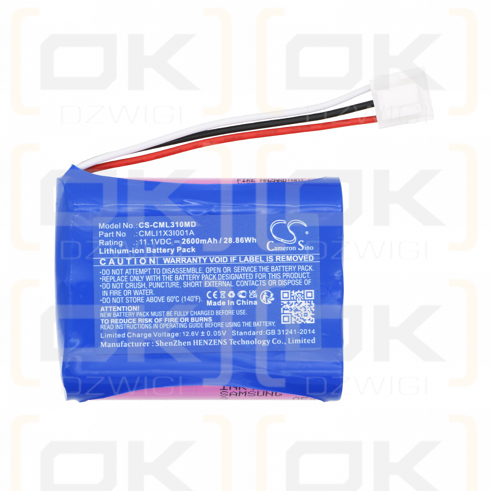 COMEN Synhas / CMLI1X3I001A 2600 mAh Li-Ion 11,1 V (Cameron Sino)